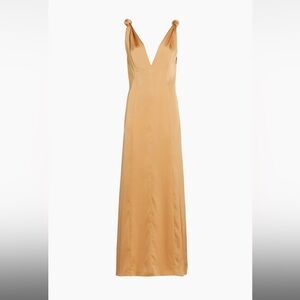 DEREK LAM 10 CROSBY Naiomy Knot Shoulder Maxi Dress - Fawn
